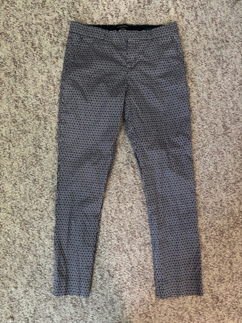 Banana Republic Black Ankle Patterned Business Dress Pants with White Trim
